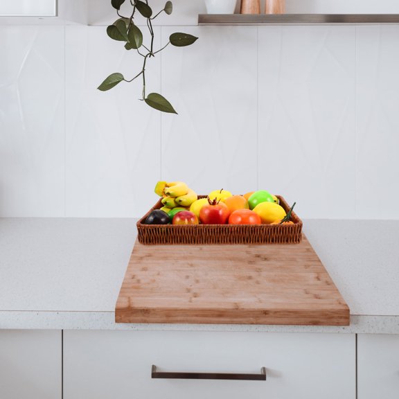 Baluue Light Brown Multipurpose Handwoven Basket Bin for Fruit Vegetable Snack and Bread Storage