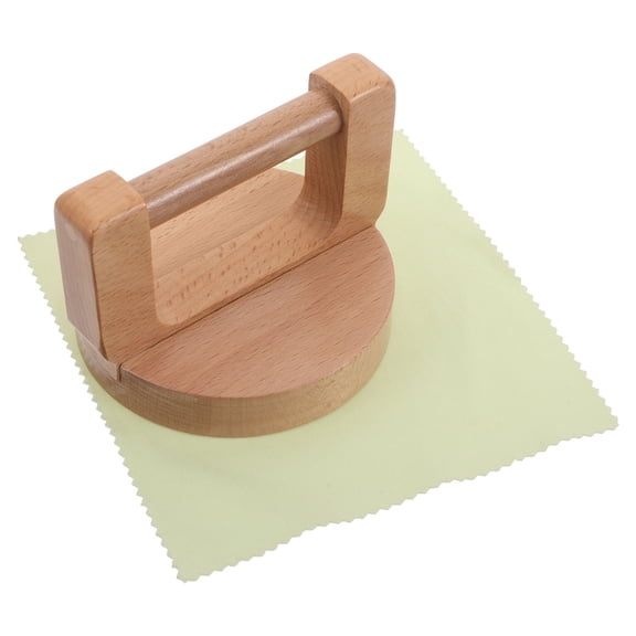 Baluue Handheld Wooden Printing Press Tool, Round Handle Block Print for Paper Crafts, Stamp Making Art Projects