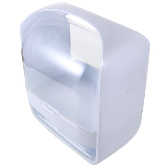 Baluue White Abs Makeup Organizer Box with Lid for Large Capacity Storage