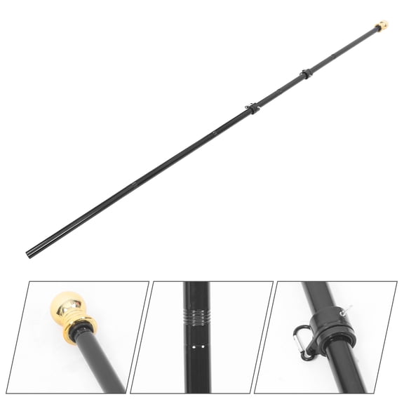 Baluue Metal Flag Holder Rotating Flagpole Rustproof for Yard 1Set