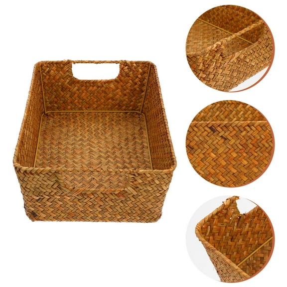 Baluue Sturdy Mat Grass Bread Basket Ideal for Kitchen Living Room Storage
