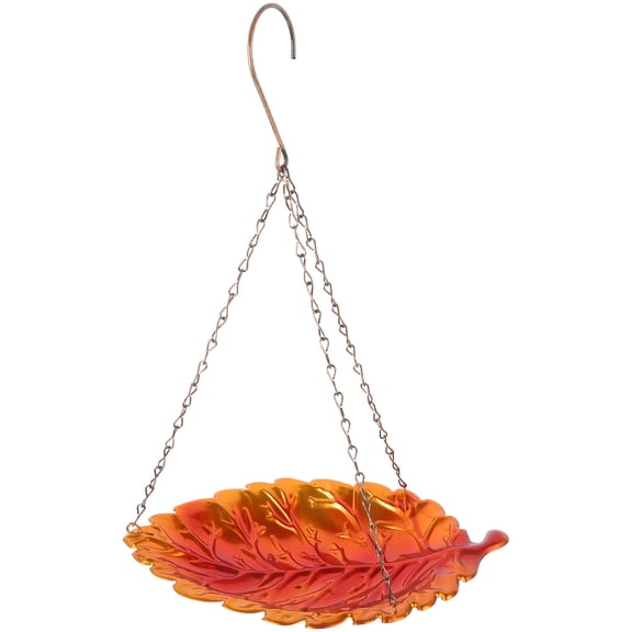 Baluue Outdoor Garden Hanging Bird Feeder Metal Leaf Shaped Feeding Birds 1Set