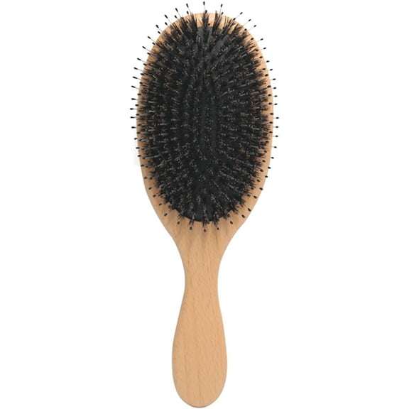Baluue Khaki Synthetic Boar Bristle Hair Brush for Home Use Gently Glides Through Knots and Reduces Breakage 7.5 inch