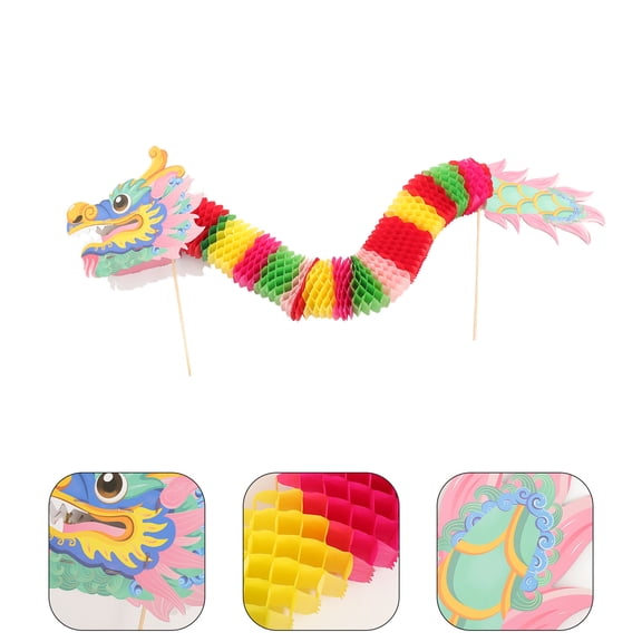 Baluue Paper Dragon Handheld Chinese Paper Dragon Craft for Family 1Set