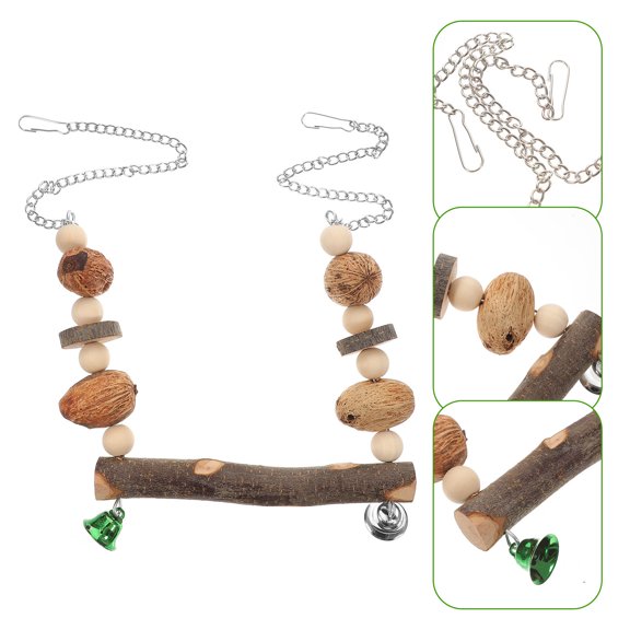Baluue Parrot Cane Climbing Swing Bird Accessories Multi Wooden 1 Set