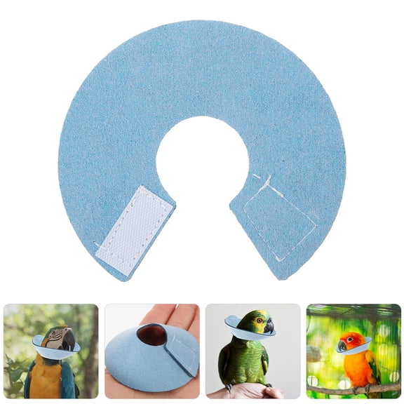 Baluue Bird Protective Collar Sky-blue Microfiber for Parrots in Daily Use 1Pack