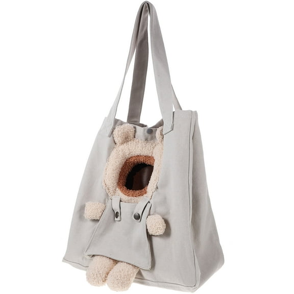 Baluue Pet Bag Travel Pet Carrier Bag Grey Canvas 1 Set for Small Animals