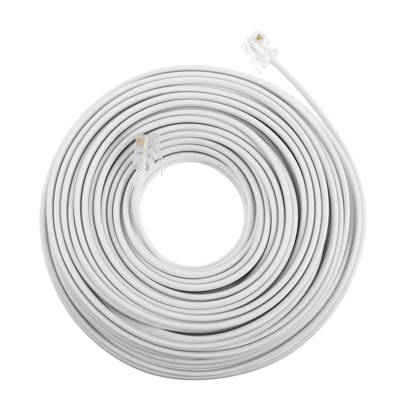 Baluue Phone Extension Cord for Modem Telephone Cable White PVC Clear Transmission 1Set