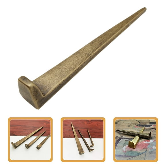 Baluue Picture Rail Hooks Picture Hanging Tacks Copper Golden for Art Paintings 1Pack