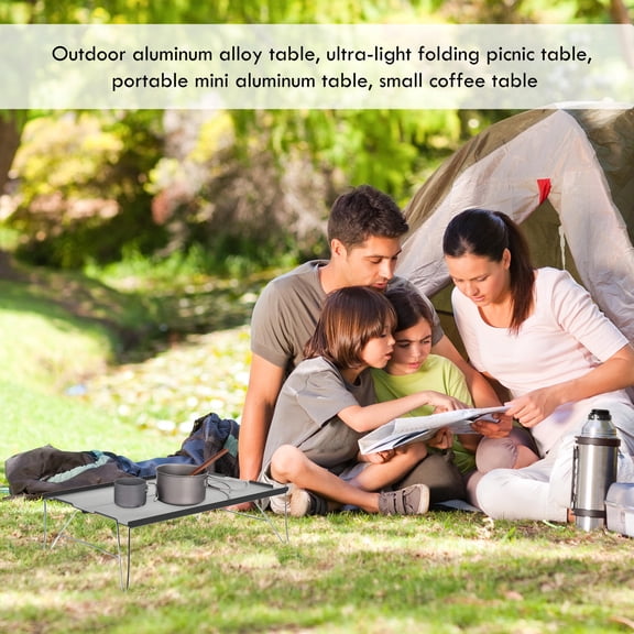 Baluue Portable Foldable Aluminum Alloy Picnic Table Lightweight Outdoor Camping Table