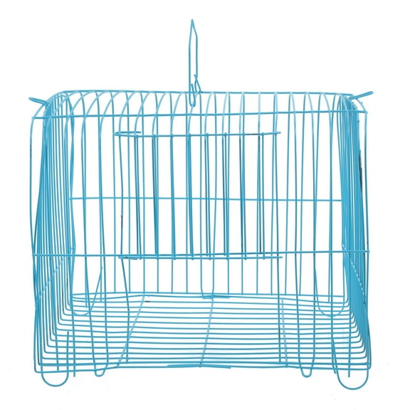 Baluue Parrot Travel Cage Bird Cage Steel Wire Sky-blue 1Set