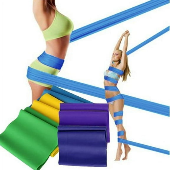 Baluue Exercise Straps Yoga Rubber Stretch Resistance Band Random Color 1Pack