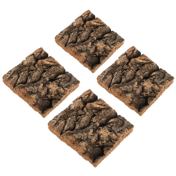 Baluue Reptile Bark Cork Stimulating Environment for Snakes Amphibians 4pcs