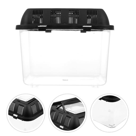 Baluue Reptile Feeding Container Plastic Spider Terrarium Transparent 1Pcs