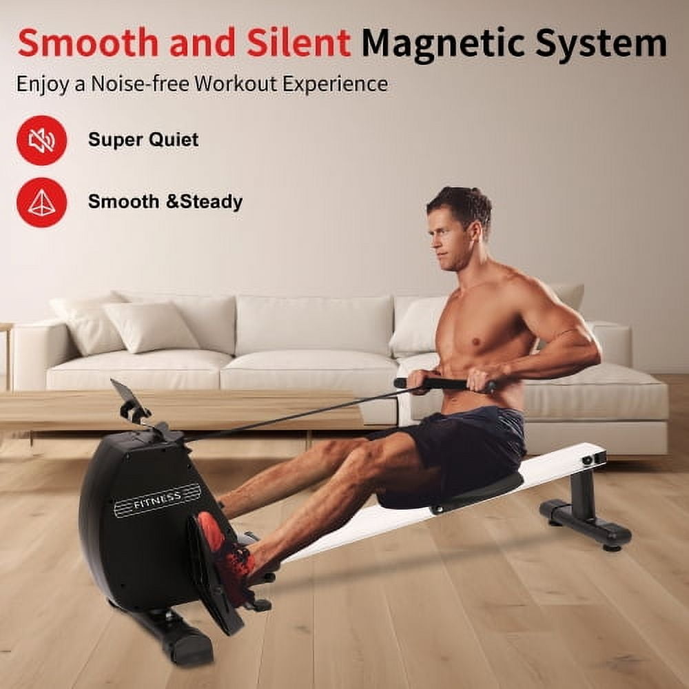 Baluue Rowing Machine 264 LBS Weight Capacity Foldable Rower for Home Use with Comfortable Seat Cushion