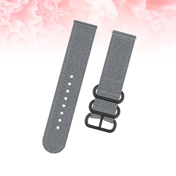 Baluue Simple Grey Nylon Watch Band Easy to Install Breathable Strap for Watch Replacement