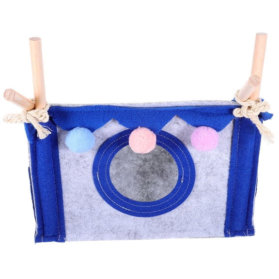 Baluue Hamster Home Bed Guinea Pig Hideout Blue Wood 1 Set