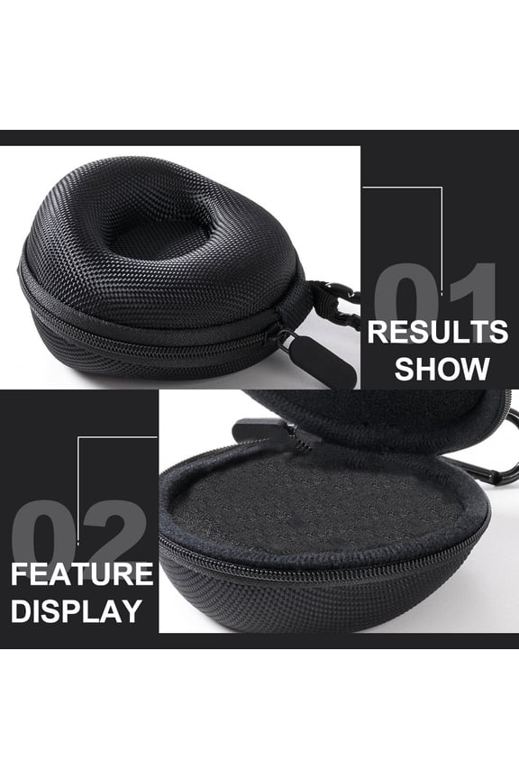 Smartwatch Box Black Travel Case with Carabiner Clip and Protective Foam Lining