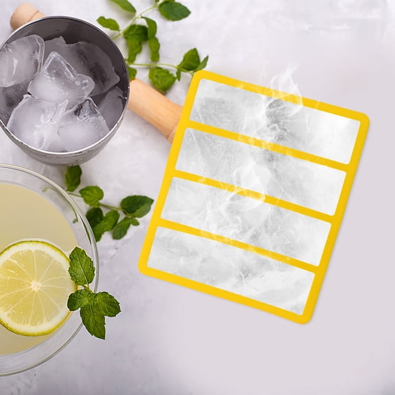 Baluue Yellow Silicone Mold Tray - Flexible 1 Piece Ice Shaper Strip for Making