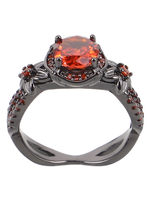 Style Black Copper Ring with Red Stone for Unique Statement Look