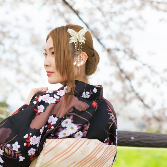 Butterfly Hair Clip with Tassels Assorted Color Elegant Barrette for Women Wedding Accessories