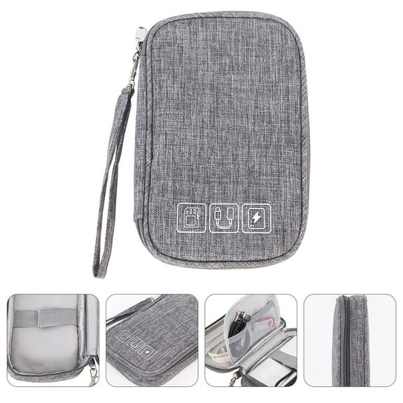 Baluue Travel Cable Case Cord Organizer Waterproof Grey Polyester 1 Set