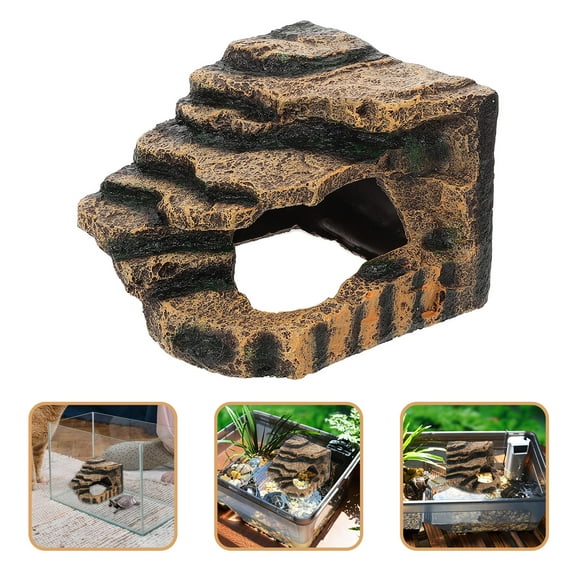 Baluue Resin Reptile Basking Platform Turtle Climbing Ramp Habitat Accessory 1 Piece