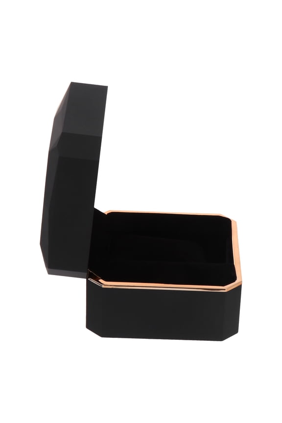 Black Octagonal LED Watch Display Case with Durable Material for Home and Travel Use