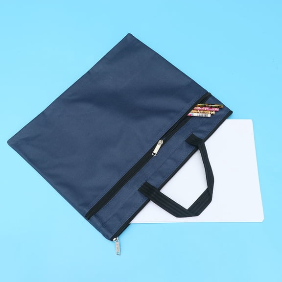 Baluue Zipper Briefcase Business Storage Case in Blue Waterproof Material for Travel