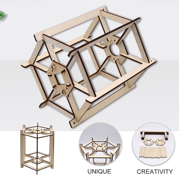 Baluue 1Pc DIY Lantern Frame Wooden Bracket for Hanging and Portable Lighting