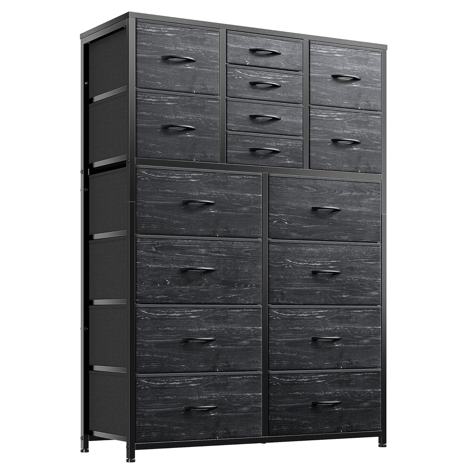 BalyFovin 16 Drawer Dresser,Tall Dresser for Bedroom with Wooden Top