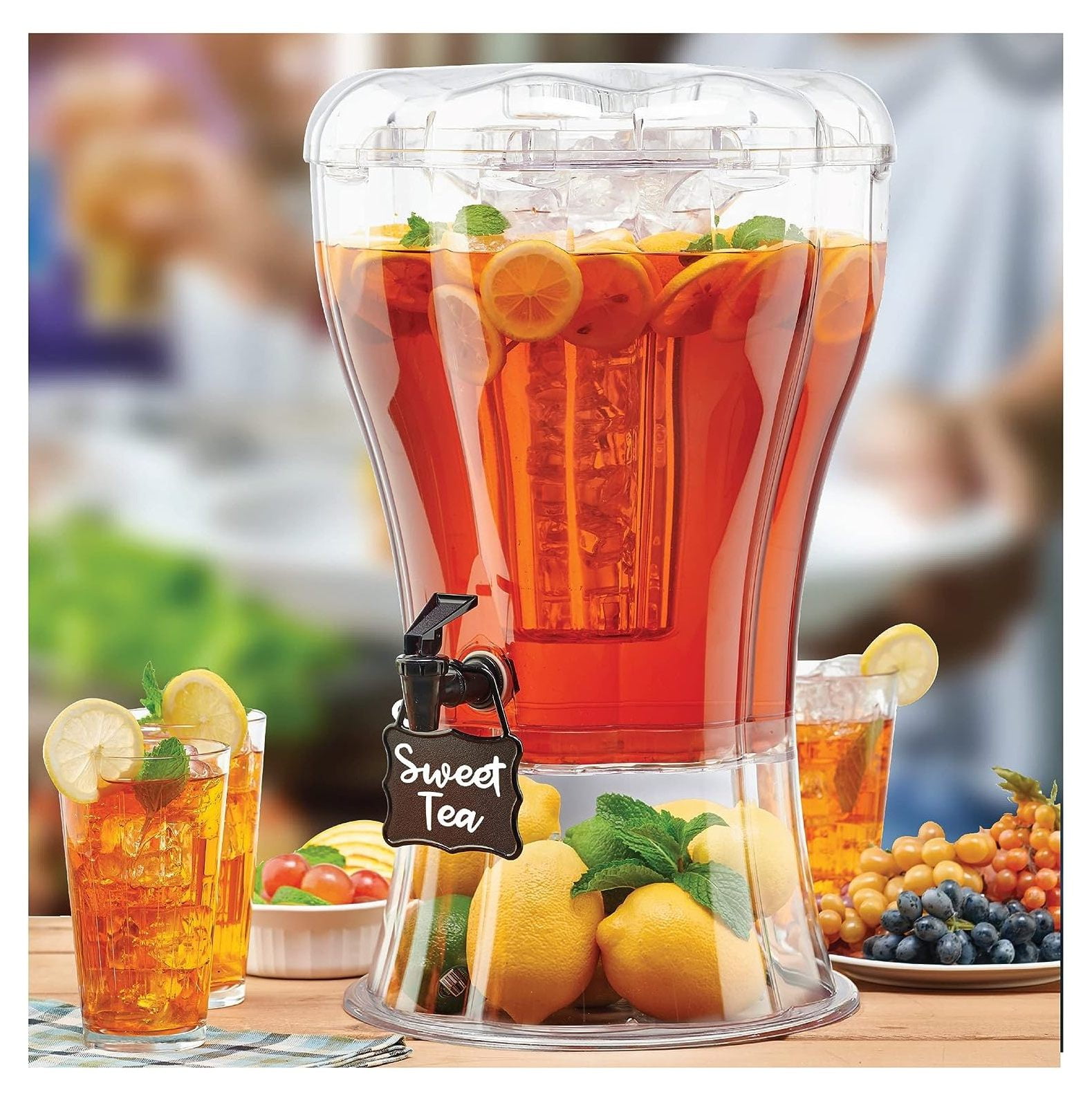 BalyFovin 3.5 Gallon Beverage Dispenser Clear Drink Dispenser, 3.5