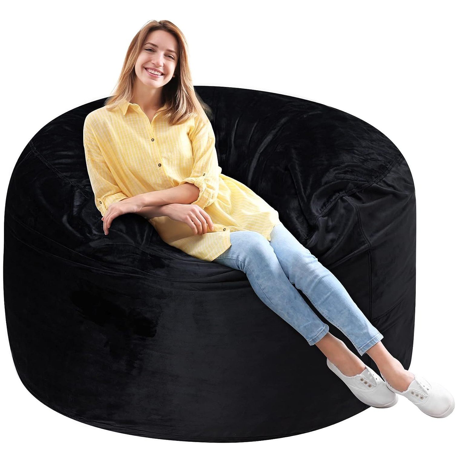 BalyFovin 4Ft Bean Bag Chair, Memory Foam Filling Bean Bag Chairs with