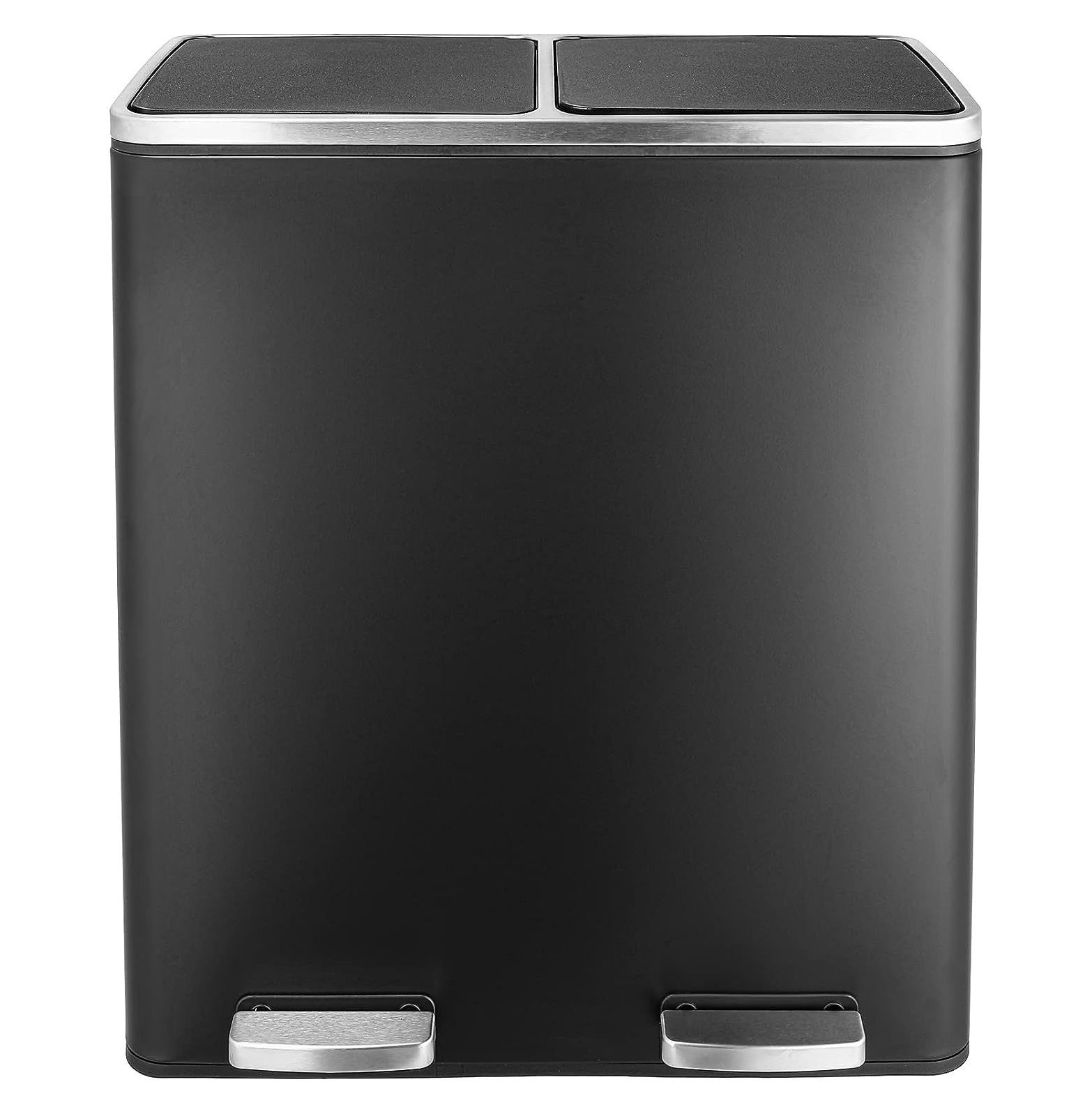 BalyFovin 60L(16 Gal) Dual Trash Can, Stainless Steel Kitchen Garbage