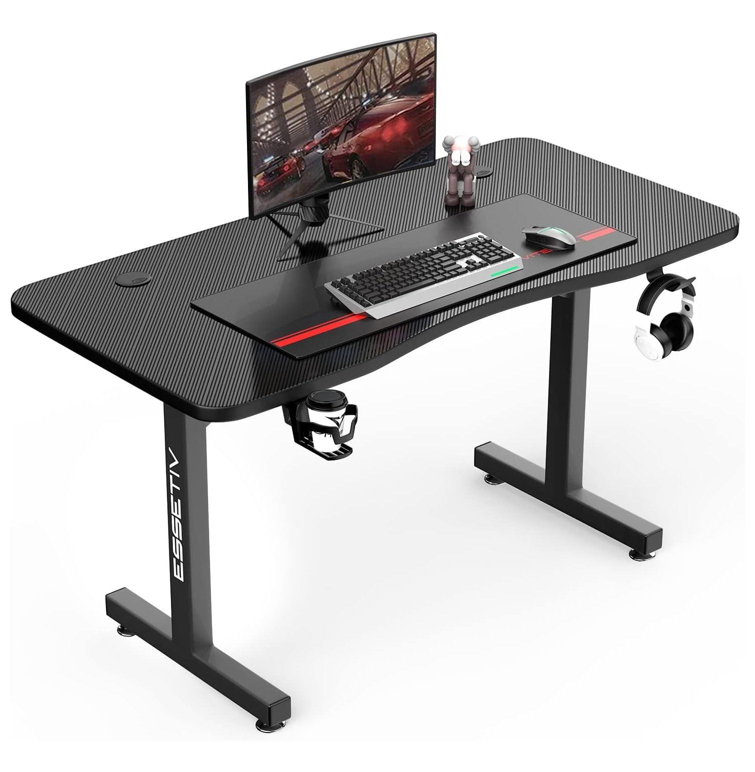 BalyFovin Gaming Desk 40 inch,PC Gaming Table,TShaped Gaming Computer