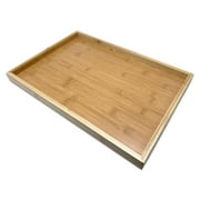Bam & Boo - Natural Bamboo Rectangle Serving & Vanity Tray - for Kitchen Bathroom Countertop, Coffee Table (X-Large, 15.75" x 11" x 1.2")