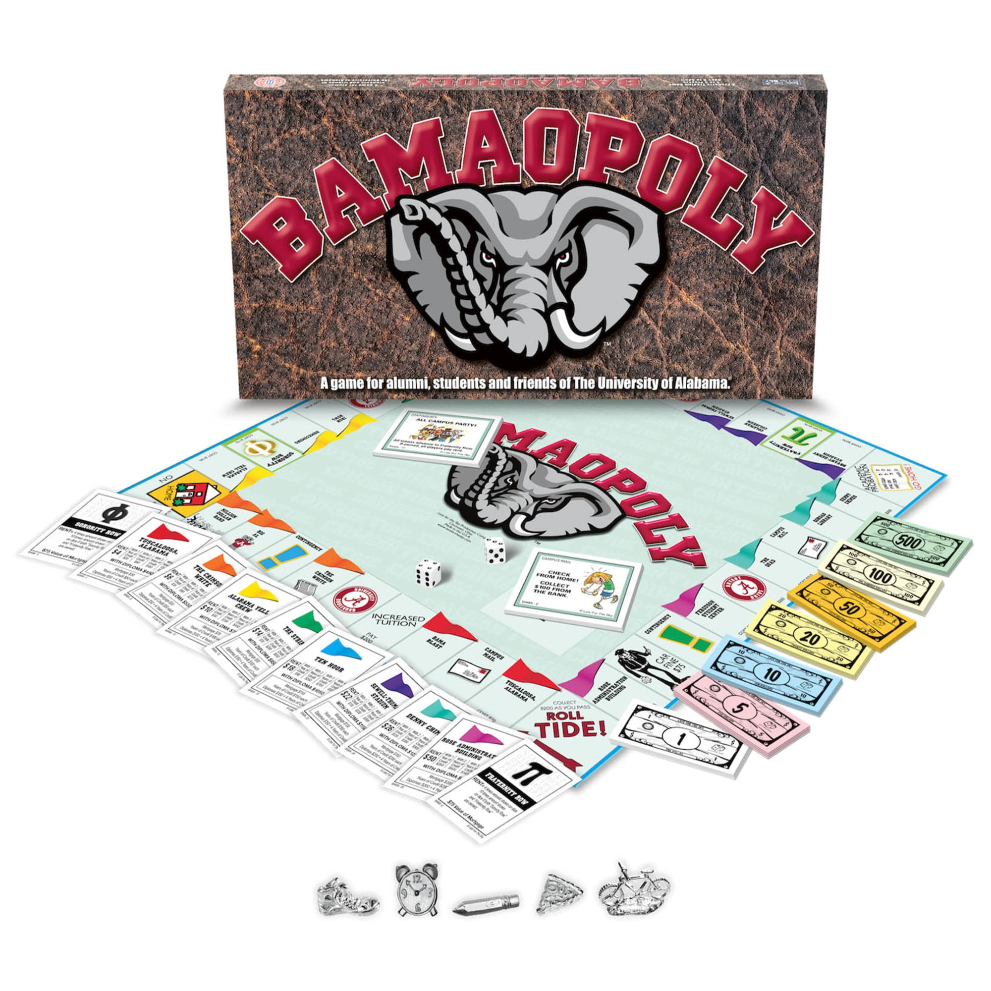BAMAOPOLY(Monopolyボードゲーム) アラバマ大学 _大学アメフト Bama Opoly Board Game, by Late for the Sky - Walmart.com