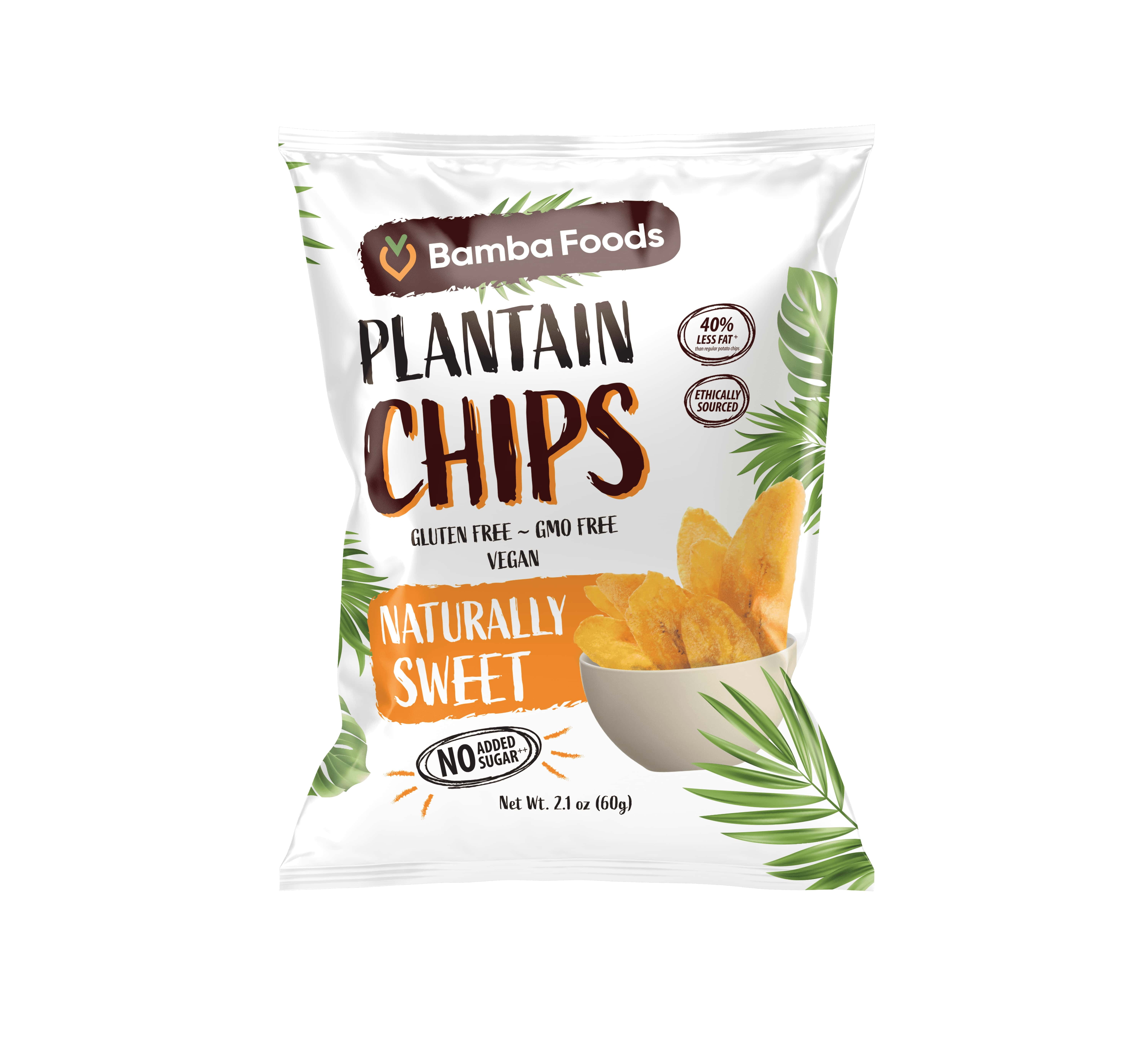 Bamba Foods Naturally Sweet Plantain Chips - Original - Walmart.com