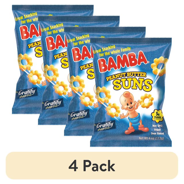 (4 pack) Bamba Peanut Butter Puffs Suns