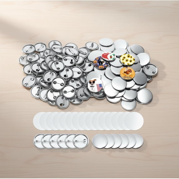 Bambang 100-Piece 1 Inch (25mm) Button Making Supplies, Blank Badge Components for Standard Button Maker Machines