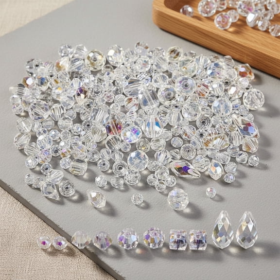 Bambang 1280 Pcs AB Color Drop Shaped Crystal Glass Beads, Bulk Assortment for DIY Jewelry, Necklaces, Earrings & Bracelet Crafts