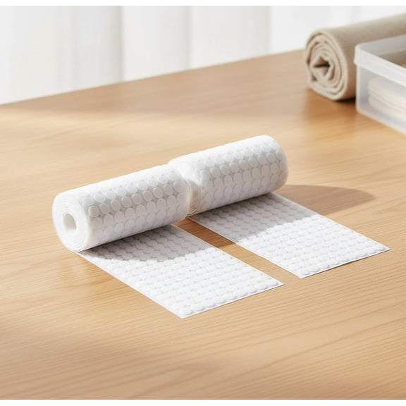 Bambang 1500Pcs 10mm White Hook and Loop Self Adhesive Dots, Strong Nylon Fasteners for Home, Office & Classroom Use