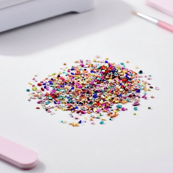 Bambang 2-4mm Multicolor Chunky Crushed Glass Glitter, 3.52 Ounce for Nail Art, Resin, DIY Crafts & Vase Fillers