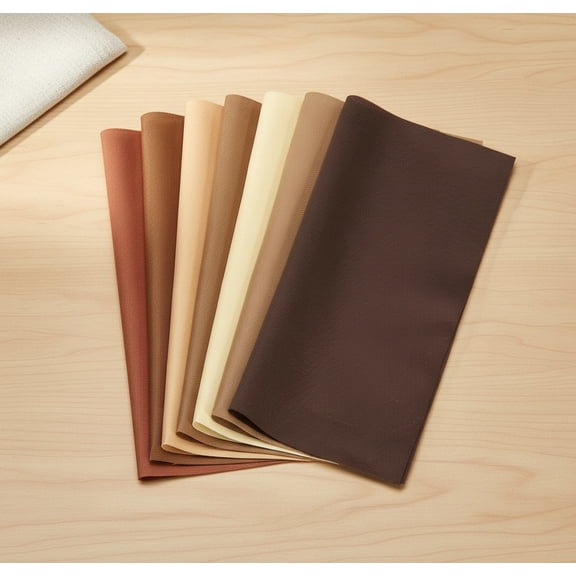Bambang 7 Pack 10x10 Inch 60% Cotton Fat Quarter Precut Squares, Quilting Sewing Craft Fabric for DIY Patchwork, Brown