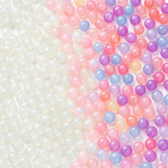 Bambang 8mm Glass UV Color Changing Beads, Assorted Sunlight Sensitive Beads for Jewelry Making & DIY Craft Projects