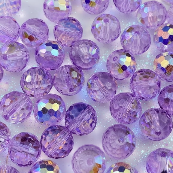 Bambang 8mm Round Crystal Purple AB Glass Spacer Beads, 100 Pack Beading Supplies for Jewelry Making & DIY Crafts