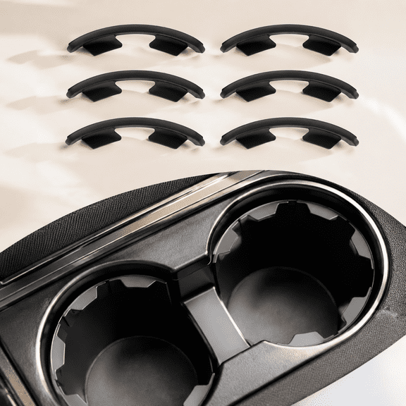 Bambang Car Cup Holder Insert, Silicone Cup Holder Liner, 6 Count Anti-Slip For Cars, Black