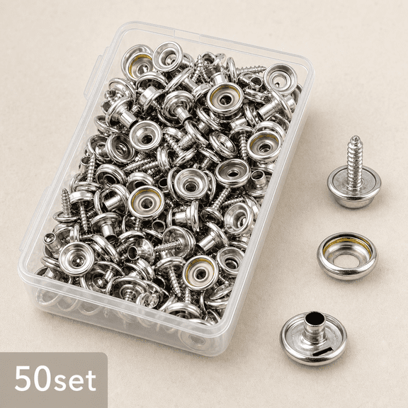 Bambang Marine Grade Stainless Steel Canvas Snap Kit, Silvery Fasteners for Boat Covers, Furniture, Handbags & More