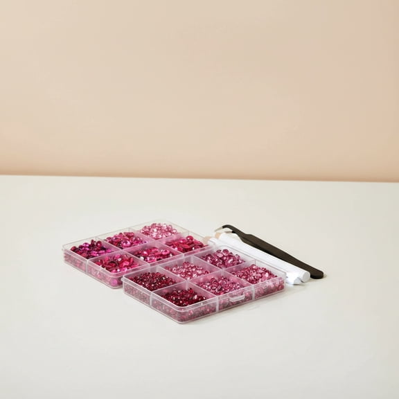 Bambang Mixed Size Hotfix Flat Back Fuchsia Glass Rhinestones, SS6-SS30 for DIY Arts, Crafts & Sewing Projects