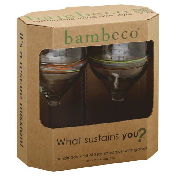 Bambeco Glass Wine Rainbow (6x2pack)